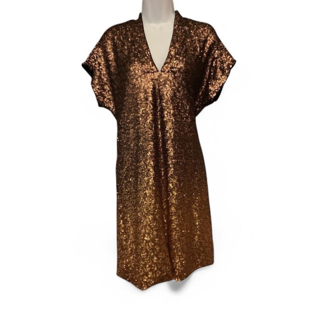 Johnny Was Alma Dress Size Small Gold Sequins Cocktail Dress Summer